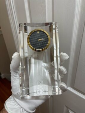 Movado Museum Dial Crystal Desk Clock